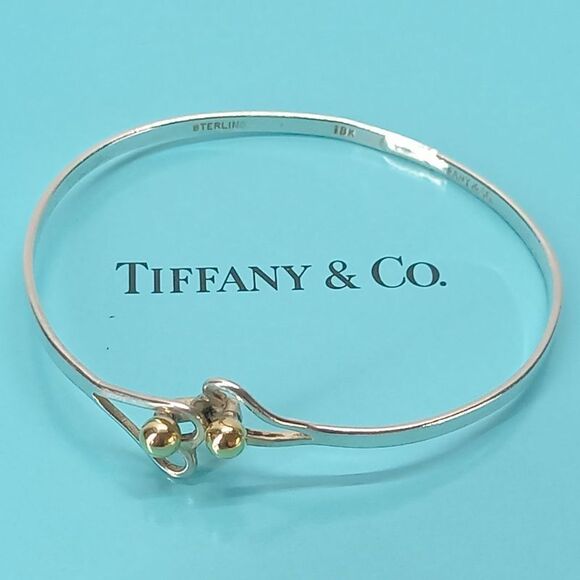 Tiffany & Co Love Knot Heart Bracelet 925 750 Combination Tiffany &co - Picture 1 of 8